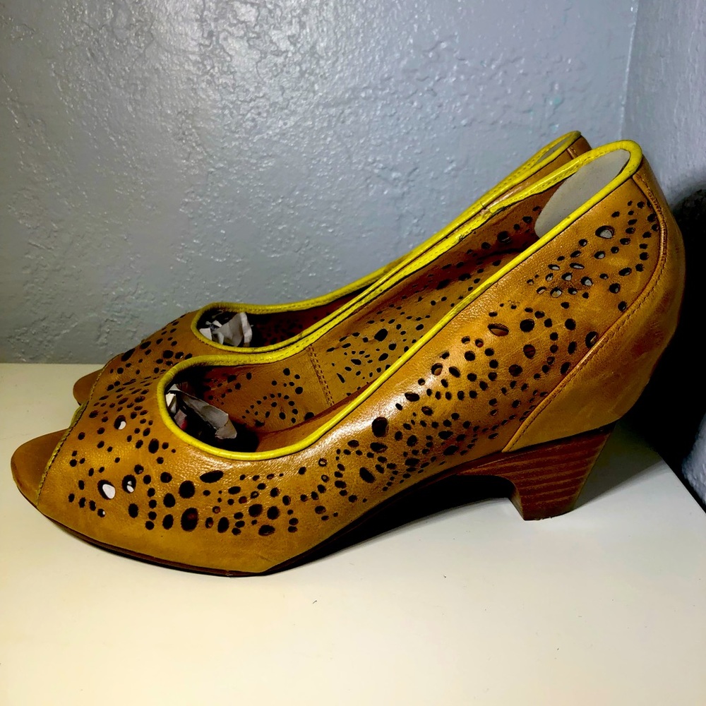 Miz Mooz Peep-Toe Kitten Heels